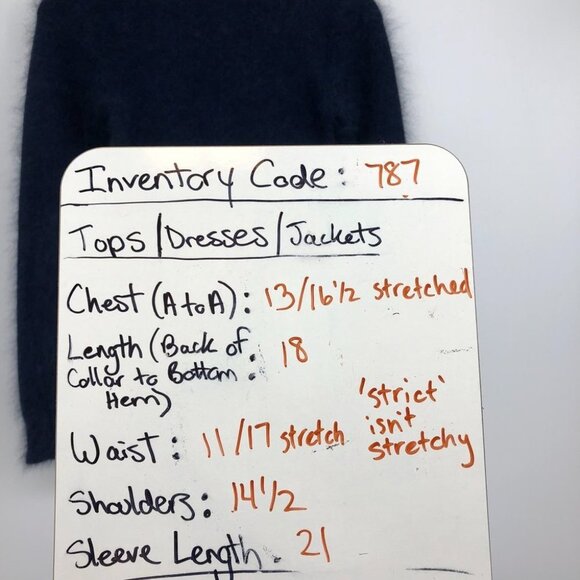 Alexander Wang  Strict embroidered Blue white Angora Wool ‘shrunken’ sweater XS - Picture 15 of 16